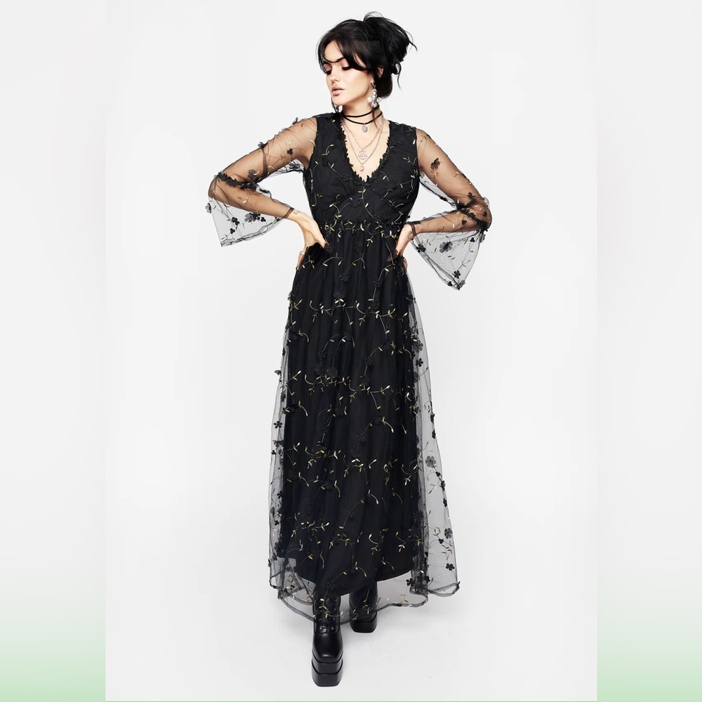 Disturbia Chrysanthi Applique Maxi Dress US 12